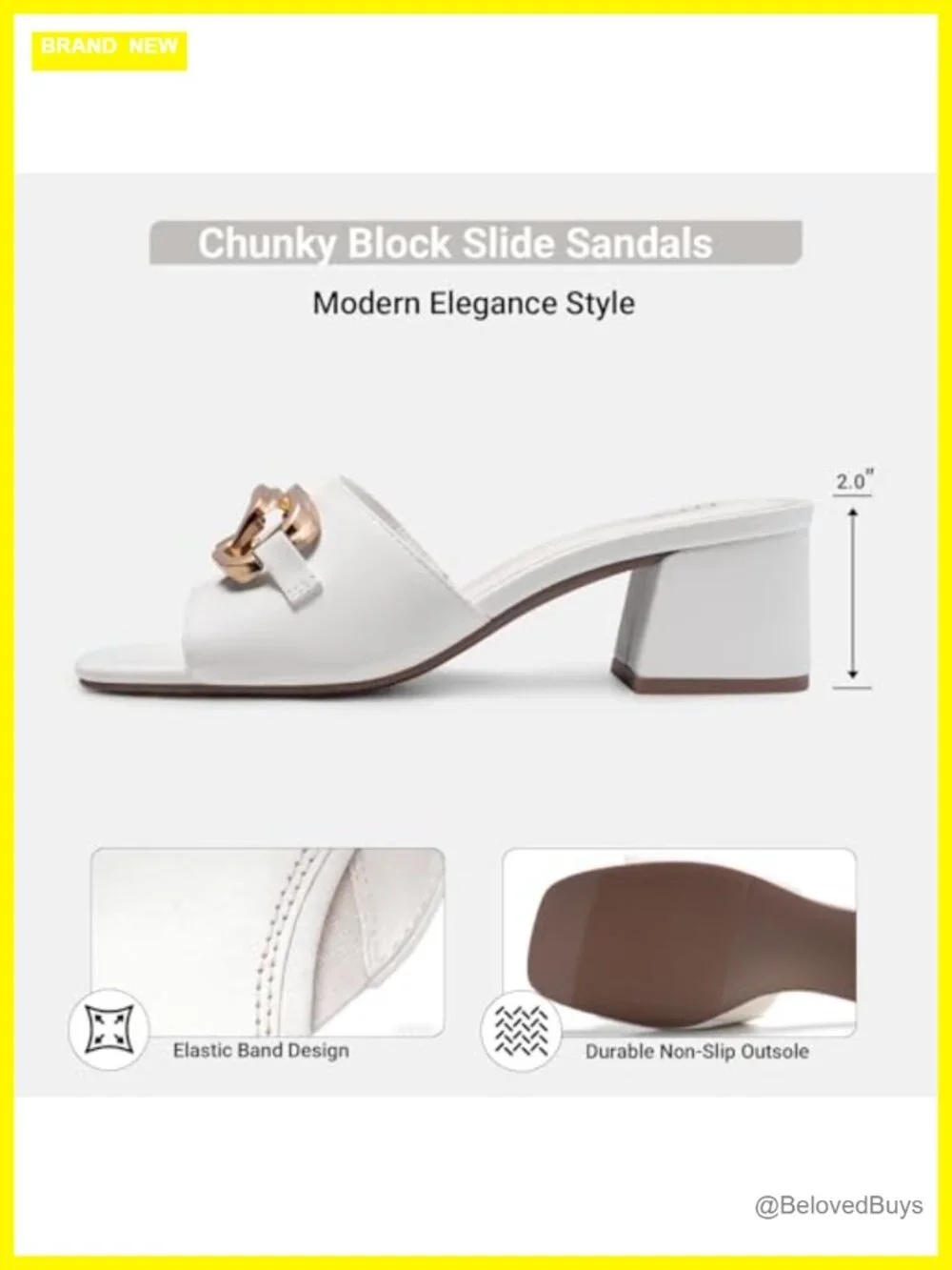 Women's Low Heel Sandals Chunky Block Square Open Toe Dressy Slip On Faux